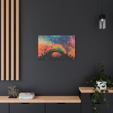 Load image into Gallery viewer, Vibrant Pet Lovers Canvas Art - Rainbow Bridge Design