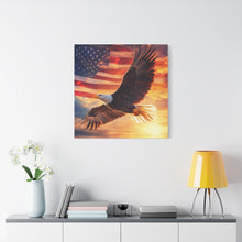 Load image into Gallery viewer, Patriotic Eagle Canvas Wall Art - 1.25" Stretched Frame