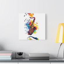 Load image into Gallery viewer, Vibrant Saxophone Art Canvas Print - Colorful Wall Decor