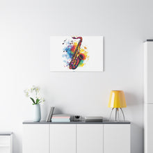 Load image into Gallery viewer, Vibrant Saxophone Art Canvas Print - Colorful Wall Decor