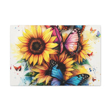 Load image into Gallery viewer, Vibrant Floral Canvas Wall Art, Butterfly Decor