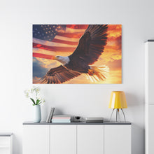 Load image into Gallery viewer, Patriotic Eagle Canvas Wall Art - 1.25" Stretched Frame