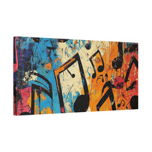 Load image into Gallery viewer, Vibrant Music Note Canvas Art - Colorful Stretched Wall Decor