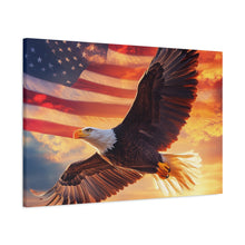 Load image into Gallery viewer, Patriotic Eagle Canvas Wall Art - 1.25" Stretched Frame