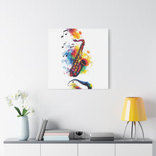 Load image into Gallery viewer, Vibrant Saxophone Art Canvas Print - Colorful Wall Decor