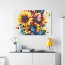 Load image into Gallery viewer, Vibrant Floral Canvas Wall Art, Butterfly Decor