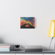 Load image into Gallery viewer, Vibrant Pet Lovers Canvas Art - Rainbow Bridge Design