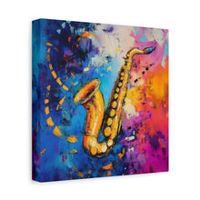 Load image into Gallery viewer, Colorful Saxophone Canvas Art - Vibrant Jazz Wall Decor