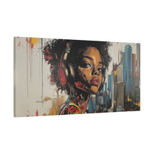 Load image into Gallery viewer, Urban Chic Canvas Art - Vibrant Female Portrait with Headphones