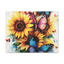 Load image into Gallery viewer, Vibrant Floral Canvas Wall Art, Butterfly Decor