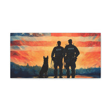 Load image into Gallery viewer, Patriotic Canvas Print - Heroes and Their Dogs - Perfect for Veterans Day and Memorial Day