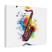 Load image into Gallery viewer, Vibrant Saxophone Art Canvas Print - Colorful Wall Decor