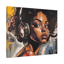 Load image into Gallery viewer, Artistic Matte Canvas Print - Stylish Woman with Headphones