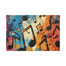 Load image into Gallery viewer, Vibrant Music Note Canvas Art - Colorful Stretched Wall Decor