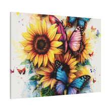 Load image into Gallery viewer, Vibrant Floral Canvas Wall Art, Butterfly Decor