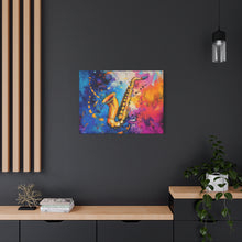 Load image into Gallery viewer, Colorful Saxophone Canvas Art - Vibrant Jazz Wall Decor
