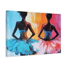 Load image into Gallery viewer, Dancing Ballerinas Canvas Wall Art, Colorful Abstract Ballet Painting, Girls Room Decor, Gift for Dance Lovers, Modern Art