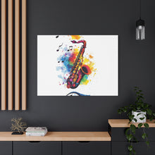 Load image into Gallery viewer, Vibrant Saxophone Art Canvas Print - Colorful Wall Decor