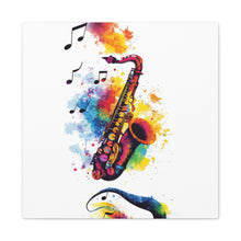 Load image into Gallery viewer, Vibrant Saxophone Art Canvas Print - Colorful Wall Decor