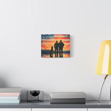 Load image into Gallery viewer, Patriotic Canvas Print - Heroes and Their Dogs - Perfect for Veterans Day and Memorial Day