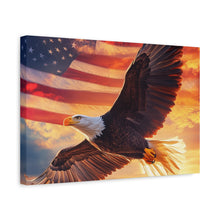Load image into Gallery viewer, Patriotic Eagle Canvas Wall Art - 1.25" Stretched Frame