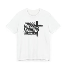 Load image into Gallery viewer, Faith Inspired Unisex Jersey Tee - 'Cross Training' with John 3:16