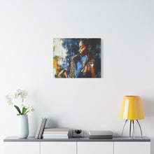 Load image into Gallery viewer, Saxophone Art Canvas, Jazz Decor, Music Lover Gift, Home Wall Art, Portrait Painting, Modern Artwork, Unique Gift Idea