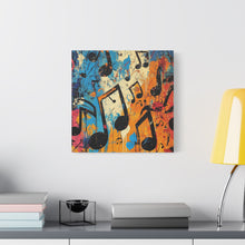 Load image into Gallery viewer, Vibrant Music Note Canvas Art - Colorful Stretched Wall Decor