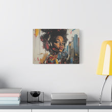 Load image into Gallery viewer, Urban Chic Canvas Art - Vibrant Female Portrait with Headphones