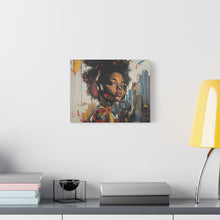 Load image into Gallery viewer, Urban Chic Canvas Art - Vibrant Female Portrait with Headphones