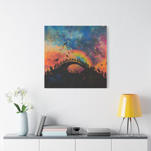 Load image into Gallery viewer, Vibrant Pet Lovers Canvas Art - Rainbow Bridge Design