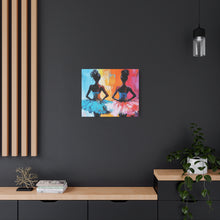 Load image into Gallery viewer, Dancing Ballerinas Canvas Wall Art, Colorful Abstract Ballet Painting, Girls Room Decor, Gift for Dance Lovers, Modern Art