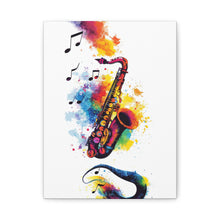 Load image into Gallery viewer, Vibrant Saxophone Art Canvas Print - Colorful Wall Decor