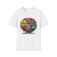Load image into Gallery viewer, Melanin Queen Unisex Softstyle T-Shirt - Strong & Proud Design
