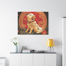 Load image into Gallery viewer, Lunar Year of the Dog Art Canvas - Stretched Wall Decor for Dog Lovers
