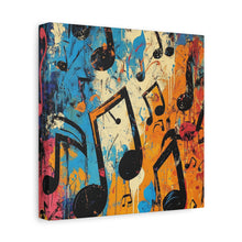 Load image into Gallery viewer, Vibrant Music Note Canvas Art - Colorful Stretched Wall Decor