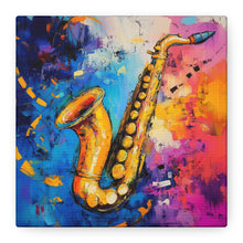 Load image into Gallery viewer, Colorful Saxophone Canvas Art - Vibrant Jazz Wall Decor