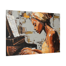 Load image into Gallery viewer, Piano Art Canvas Wall Decor, Inspirational Home Art, Music Lover Gift, Black Woman Artwork, Modern Art Print