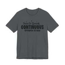 Load image into Gallery viewer, Motivational Short Sleeve Tee - Invest In Yourself, Continuous Growth Is Key