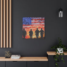 Load image into Gallery viewer, Patriotic Police Canvas Art - American Flag Silhouette