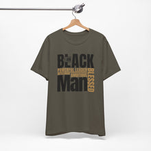 Load image into Gallery viewer, Empowering Unisex Jersey Tee - "I Am BLACK Man: Powerful Leader, Intelligent, Ambitious, Blessed"
