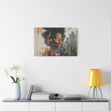 Load image into Gallery viewer, Urban Chic Canvas Art - Vibrant Female Portrait with Headphones