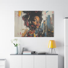 Load image into Gallery viewer, Urban Chic Canvas Art - Vibrant Female Portrait with Headphones