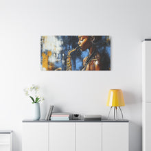 Load image into Gallery viewer, Saxophone Art Canvas, Jazz Decor, Music Lover Gift, Home Wall Art, Portrait Painting, Modern Artwork, Unique Gift Idea