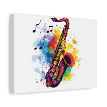 Load image into Gallery viewer, Vibrant Saxophone Art Canvas Print - Colorful Wall Decor