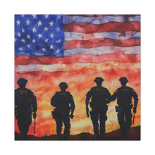 Load image into Gallery viewer, Patriotic Police Canvas Art - American Flag Silhouette