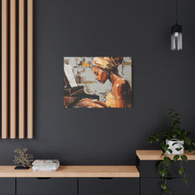 Load image into Gallery viewer, Piano Art Canvas Wall Decor, Inspirational Home Art, Music Lover Gift, Black Woman Artwork, Modern Art Print