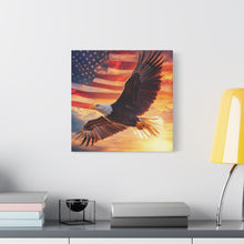 Load image into Gallery viewer, Patriotic Eagle Canvas Wall Art - 1.25" Stretched Frame
