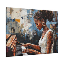 Load image into Gallery viewer, Piano Woman Canvas Art, Stylish Modern Decor, Gift for Music Lovers, Home Wall Art, Unique Artistic Playroom Decor