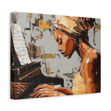 Load image into Gallery viewer, Piano Art Canvas Wall Decor, Inspirational Home Art, Music Lover Gift, Black Woman Artwork, Modern Art Print
